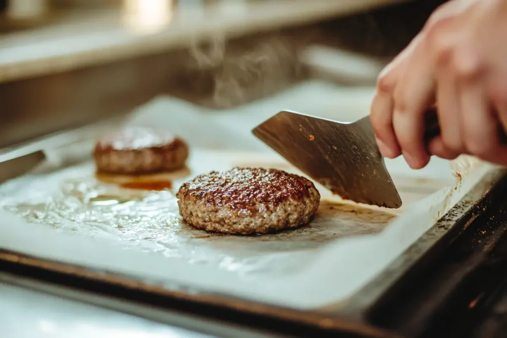 Smashing a burger ball