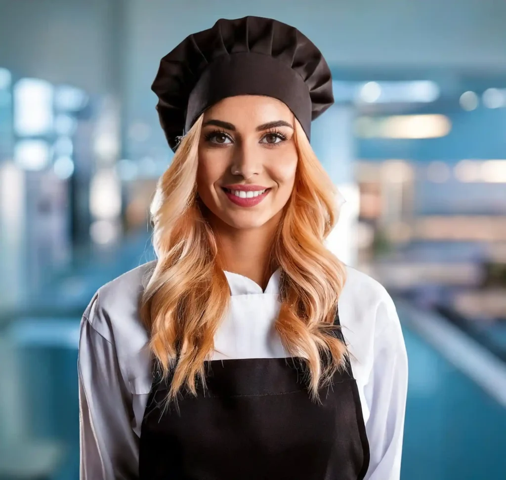 blond woman food chef