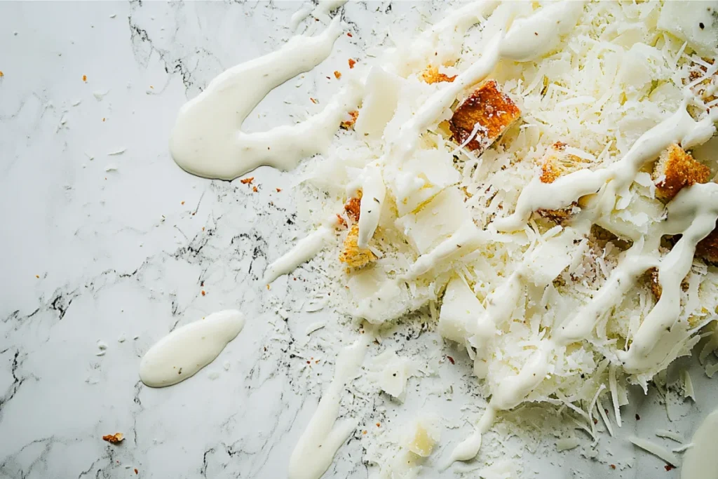 Classic Caesar Salad with Caesar dressing and anchovies.