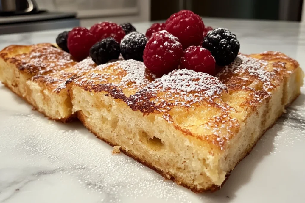 Delicious Sourdough French Toast with Berries and Powdered Sugar