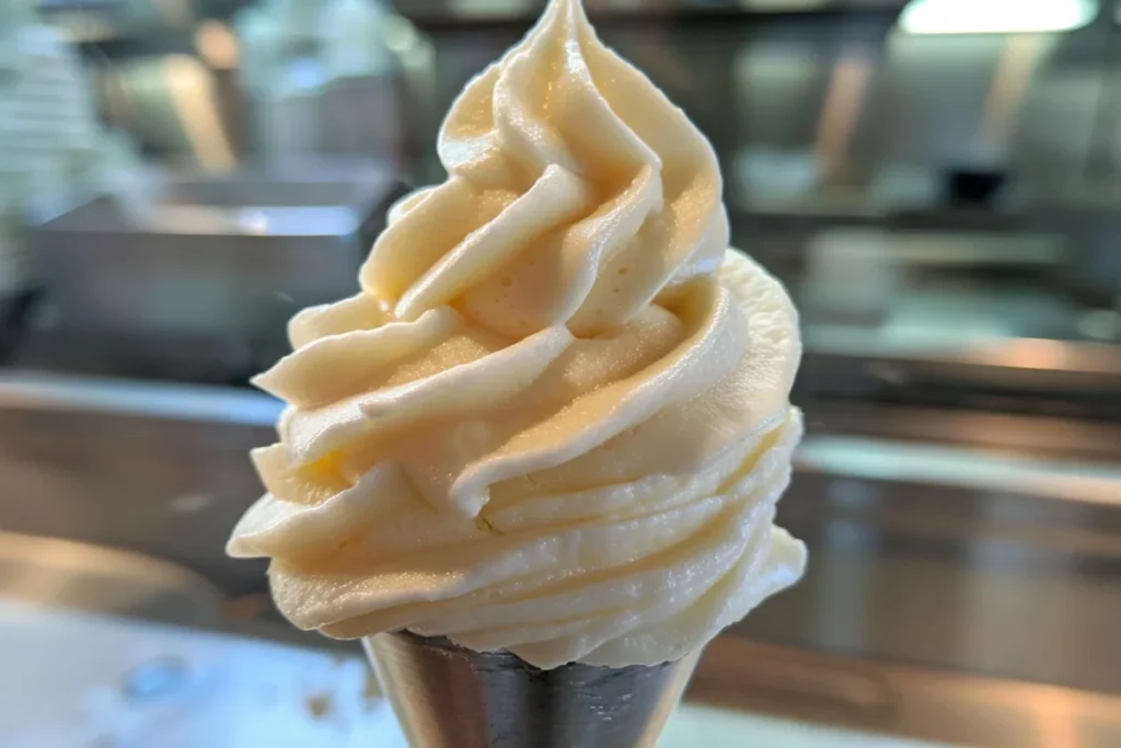 A swirl of homemade cream cheese frosting on a spatula.