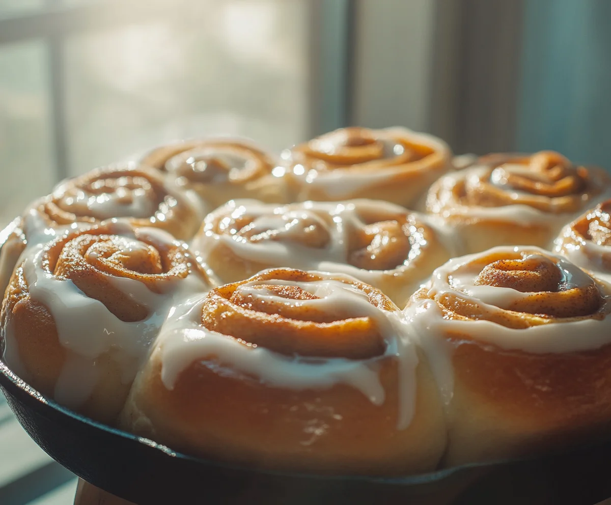 Steps in making sourdough discard cinnamon rolls – rolling out the dough.